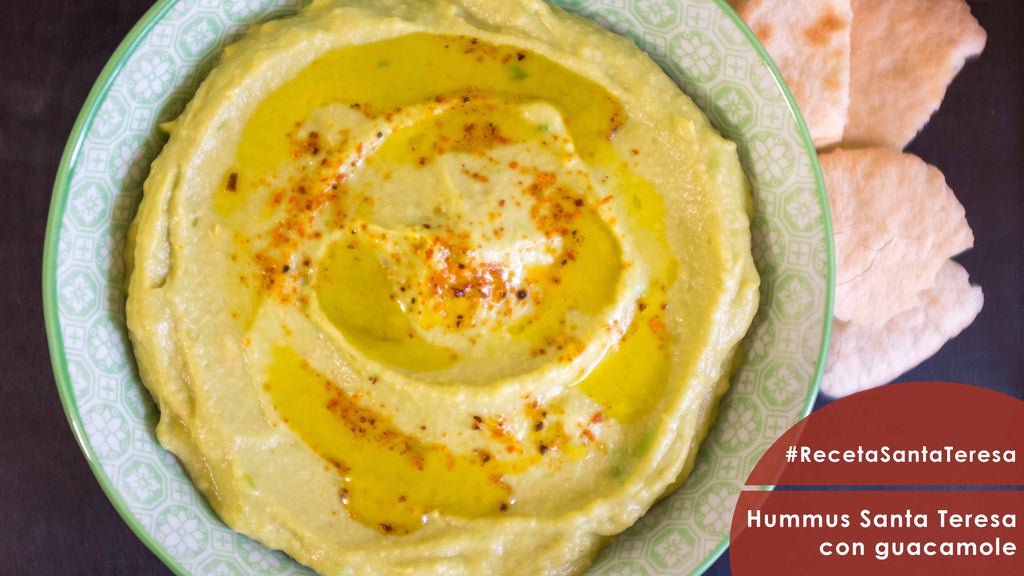 Receta de Hummus con guacamole