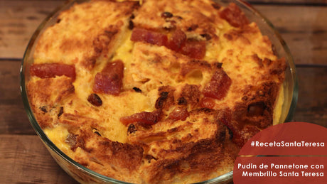 Receta de Pudin de Panettone con Membrillo Santa Teresa