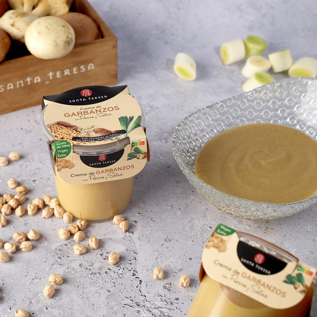 Pack 6 Cremas de Garbanzos con Puerro y Setas 2.400g