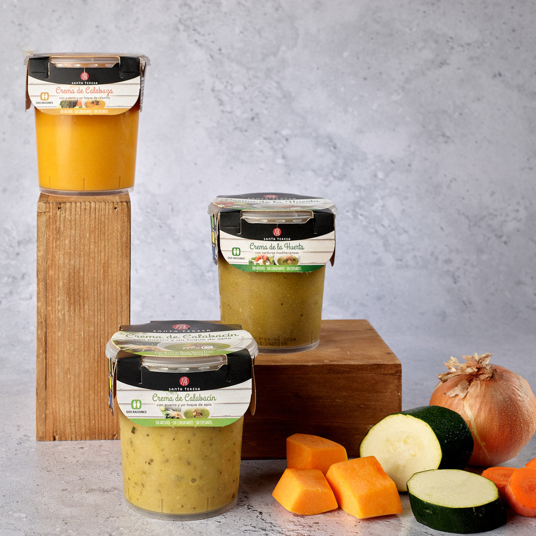Pack 3 Cremas: Calabaza 400 g + Calabacín 400 g+ Huerta 400 g