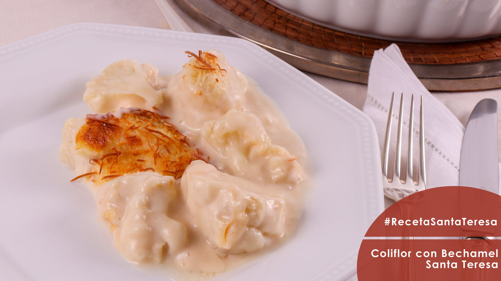 Receta Coliflor con Bechamel y queso gratinado