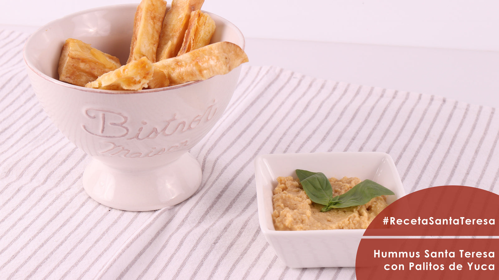Receta de Hummus con palitos de yuca
