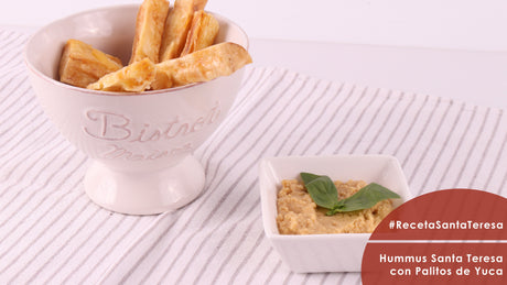 Receta de Hummus con palitos de yuca