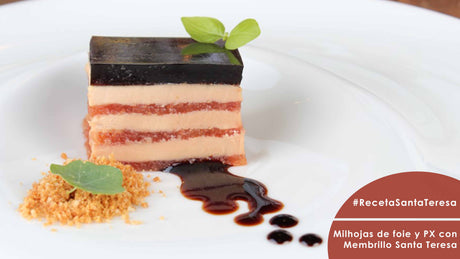 Receta de Milhojas de Membrillo y foie con gelatina de PX