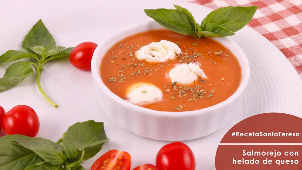 Receta de Salmorejo con Helado de Queso Manchego