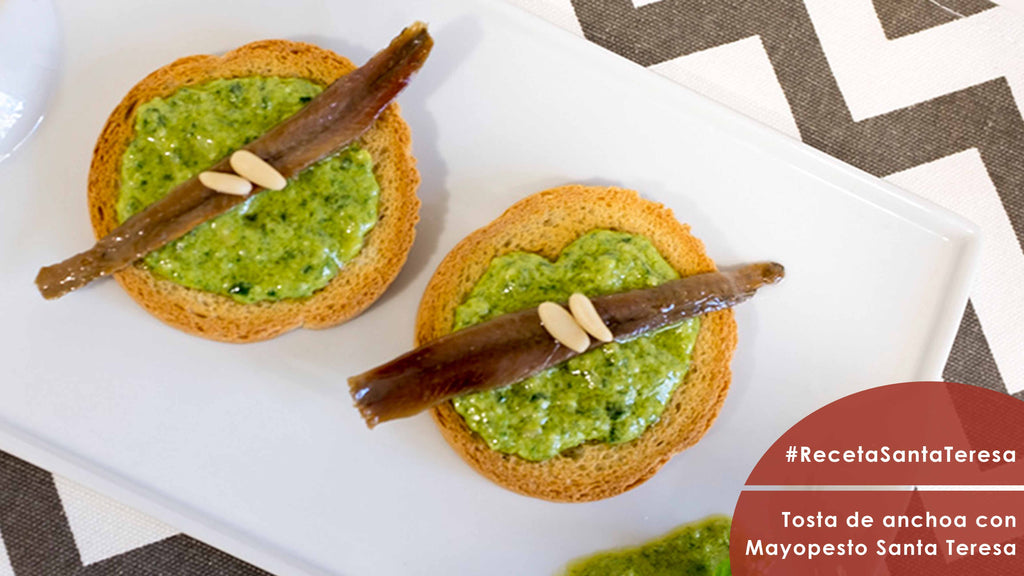 Receta de Tosta de anchoa con Mayopesto Santa Teresa