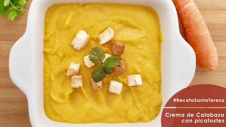 Crema de calabaza con picatostes