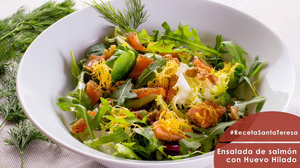 Receta de Ensalada de salmón con Huevo Hilado Santa Teresa