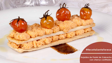 Receta de hojaldre de cabracho con cherrys confitados