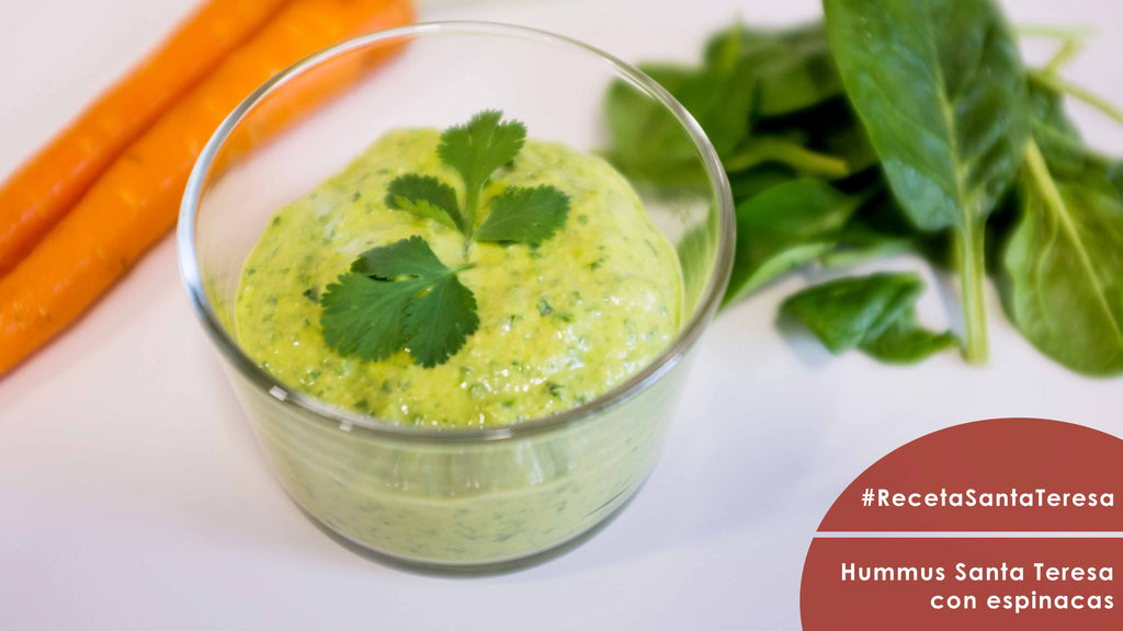 Receta de hummus Santa Teresa con espinacas