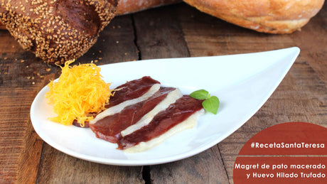 Receta de Magret de pato con Huevo Hilado Trufado Santa Teresa