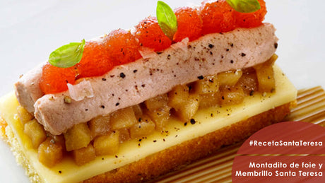 Receta de Montadito de Membrillo Santa Teresa y Foie 5 texturas