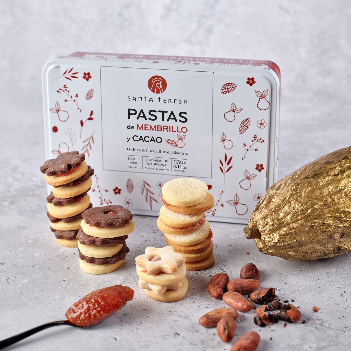 Lata de Pastas de Membrillo y Cacao 230g