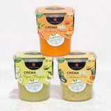 Pack de 3 Cremas Frías: Calabacín y Piña + Zanahoria y Naranja + Pepino y Manzana. 1.200ml